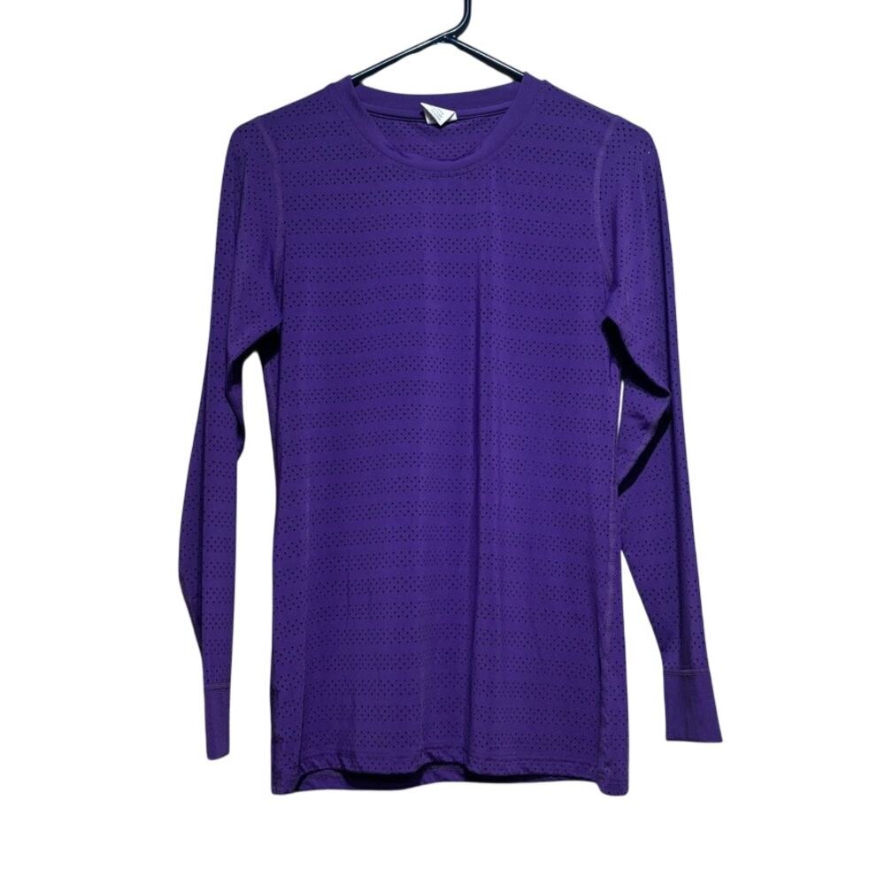 ZYIA Active Women's Small Purple Perforated Long Sleeve Athletic Workout Top